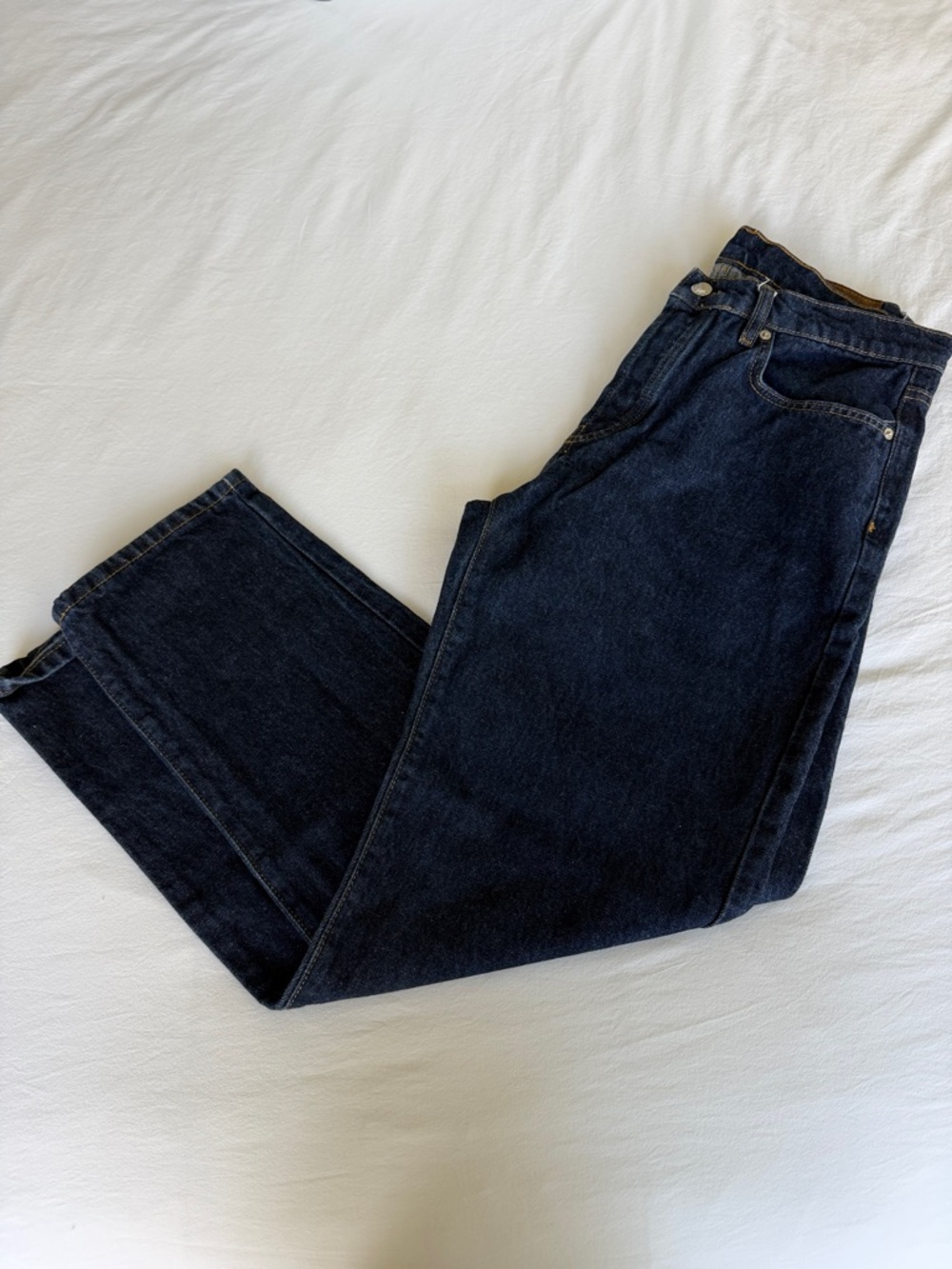 Zara Men's Navy Straight-Leg Jeans